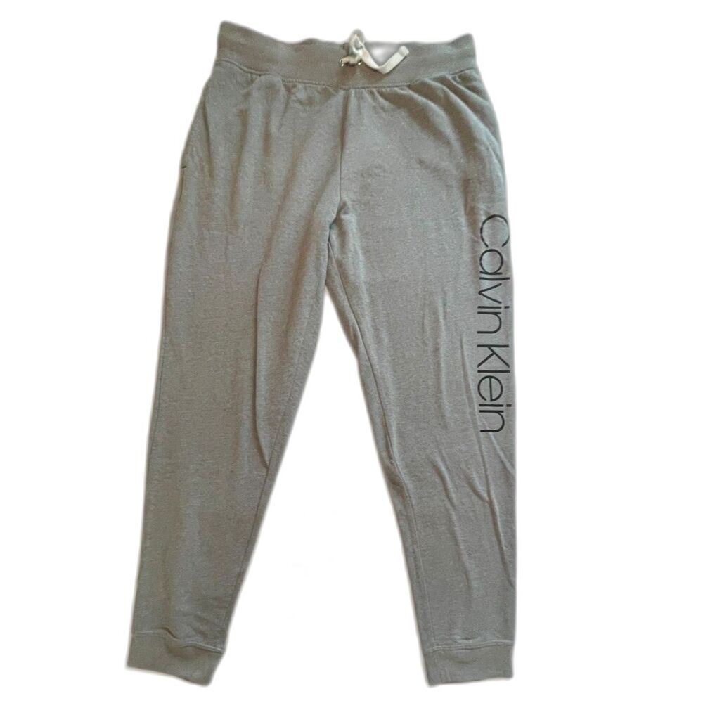 Men's Calvin Klein Lightweight Joggers Gray Sleepwear Cotton Blend Size M